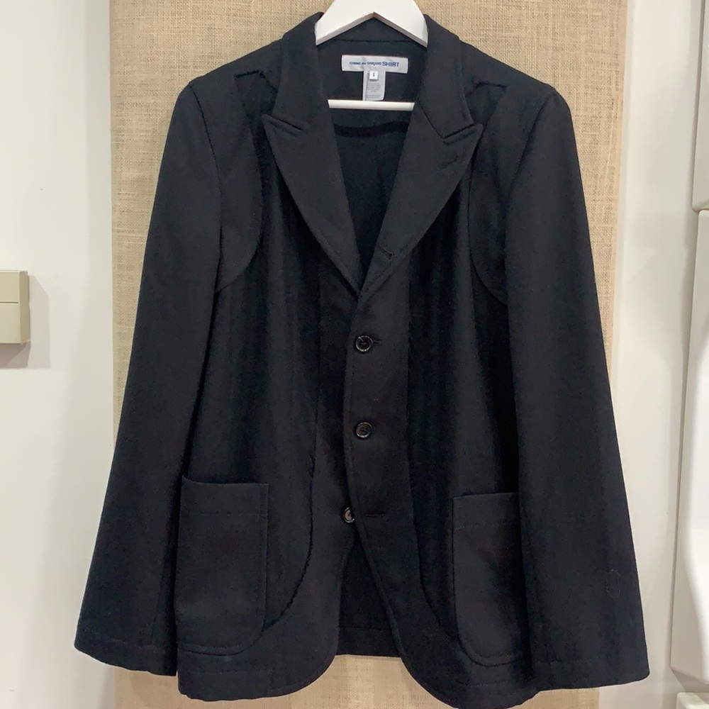 NWOT CDG distressed panel seams jacket